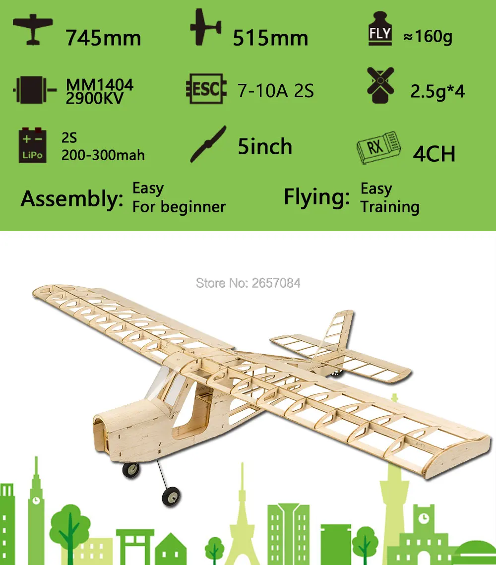 Balsawood RC Flugzeuge Modell Laser Cut Training Trainer T09 Aeromax 750mm Spannweite Balsa Baukasten Holzig keit Modell Holz Flugzeug – Detail 3