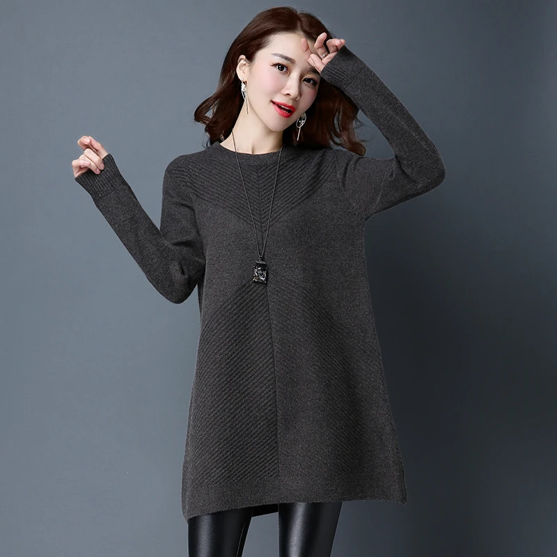 Warm Women Loose Knit Sweater 2024 Autumn Winter Long sleeve Bottoming Shirt Plus size 4XL Solid Casual Female Jumper Pull Femme