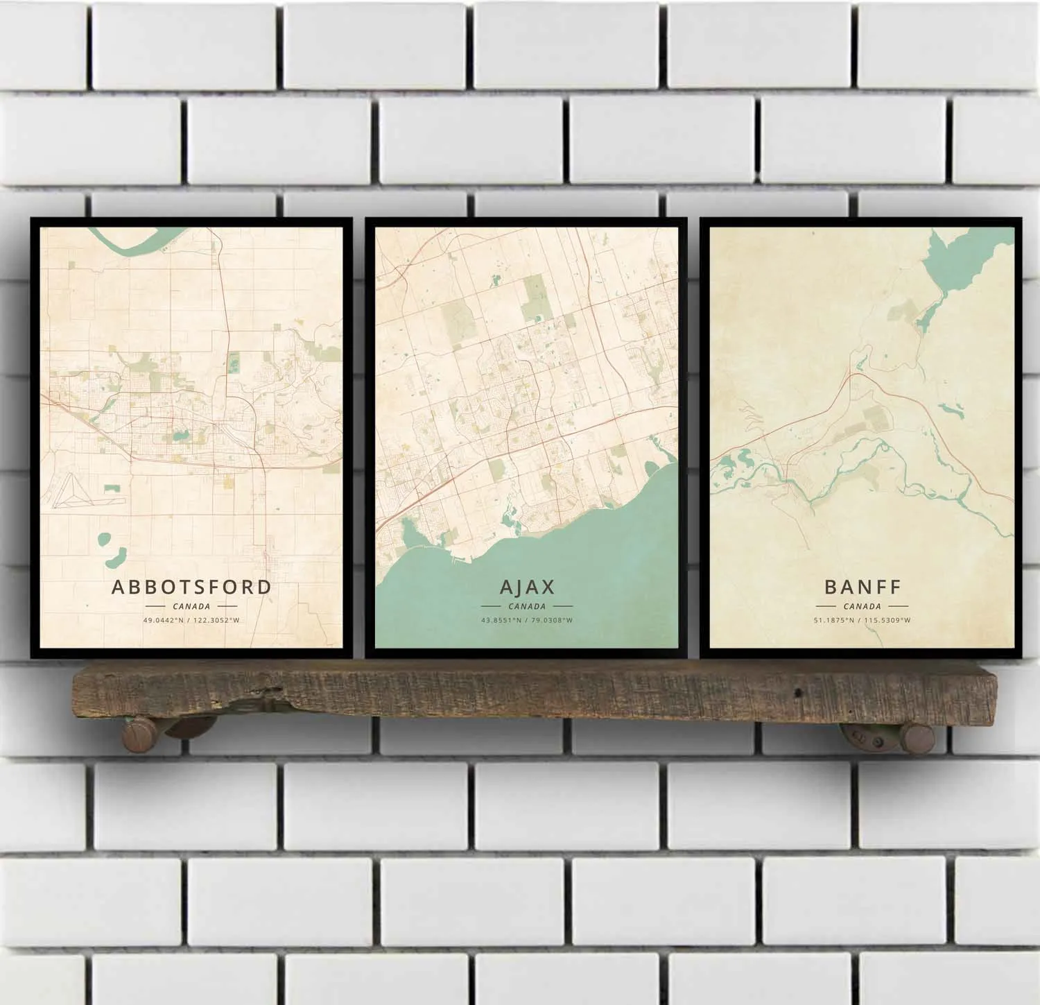 Abbotsford Ajax Banff Barrie Brampton Burlington Burnaby Calgary Cornwall Edmonton Fredericton Gran Canadá Póster
