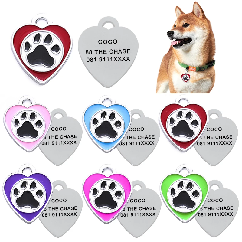 Cat Dog ID Tag Custom Free Engraving Personalized Dog Collar Pet Charm Name Pendant Bone Necklace Collar Puppy