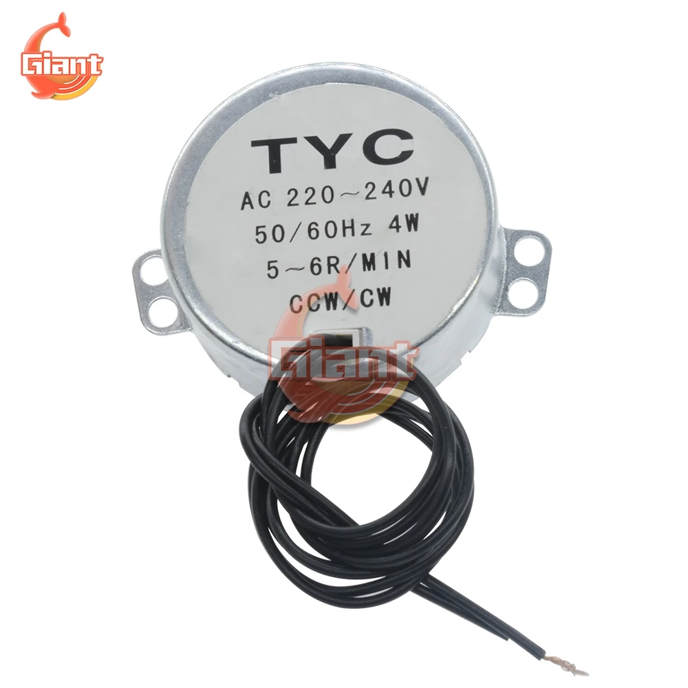 TYC-50 AC220-240V Synchronous Motor 50/60Hz Non Directional Synchronous Motor 5-6RPM CCW/CW Microwave Turntable