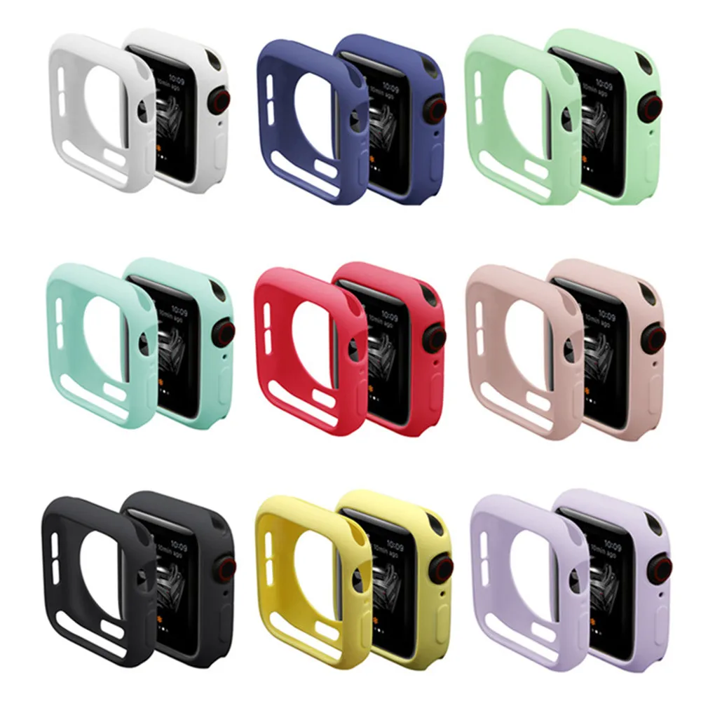 

Cover For Apple Watch case 44mm 40mm 42mm 38mm 45mm 41mm accessories Silicone bumper screen Protector iWatch series 7 6 5 4 3 SE