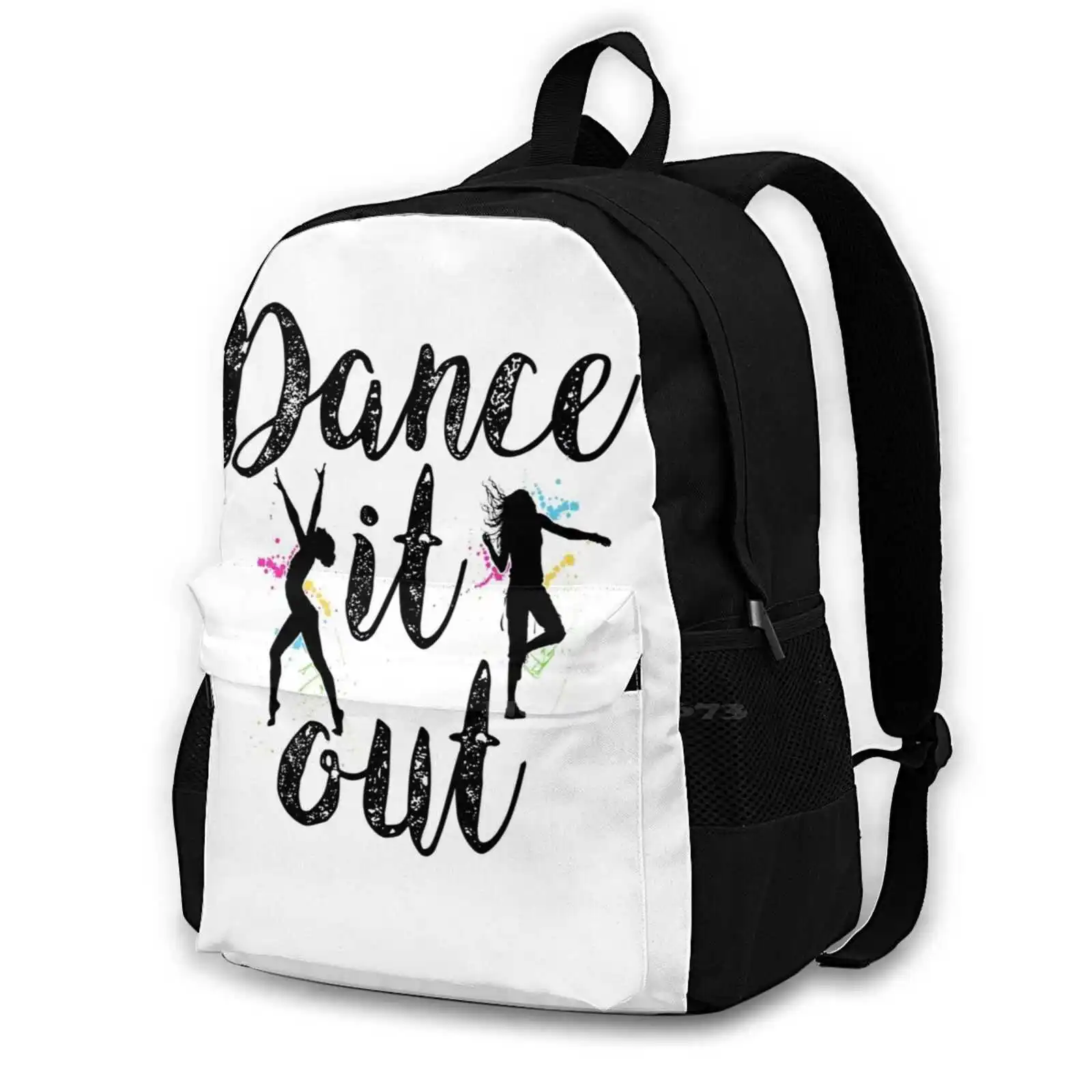 Dance It Out 3d Print Design Backpack Casual Bag Dance Hobby Freestyle Ballet Jazz Ballroom Training Gym Studio Street