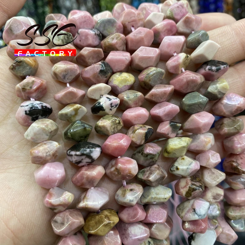 Natural Rhodochrosite Stone Beads Irregular Special Cut Genuine Loose Spacer Beads for Jewelry Making DIY Bracelets 6x11mm 15