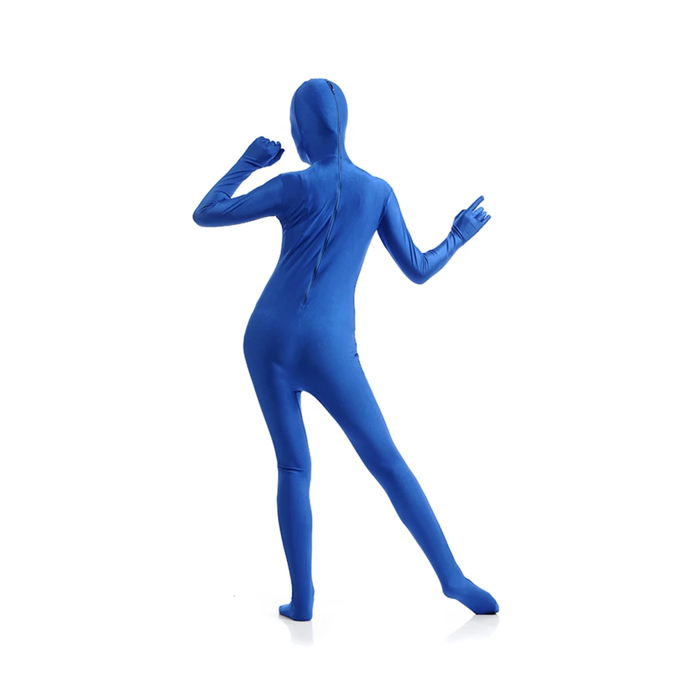 Tùy Chỉnh Zentai Trang Phục Da Toàn Thân Phù Hợp Với Catsuit Trang Phục Halloween Trưởng Thành Bodysuit Thêm Đáy Quần Dây Kéo Mở Mắt Mở Miệng