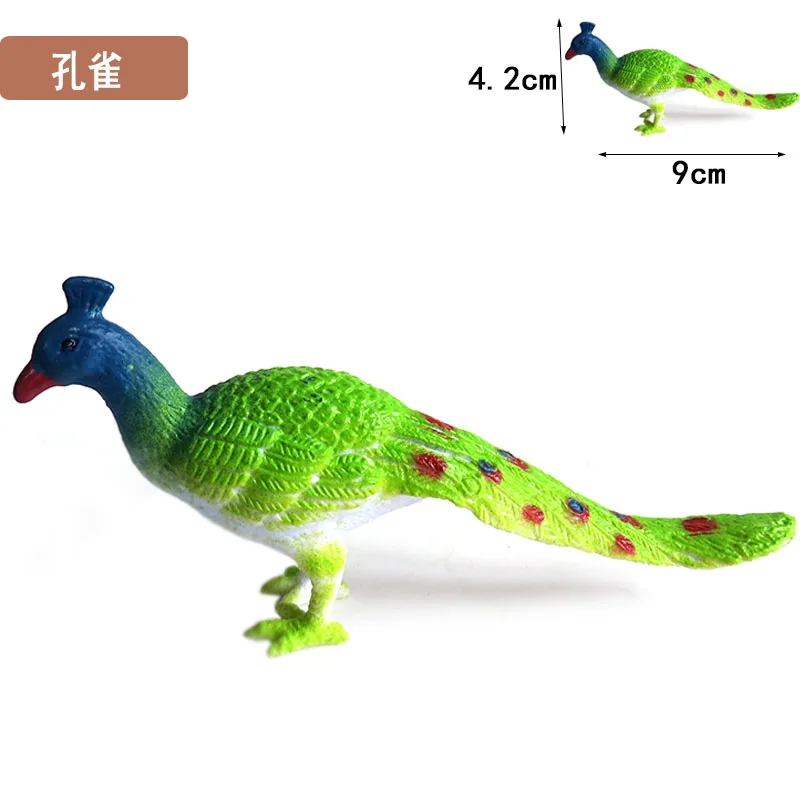 Home Decor Beeldjes Miniaturen Pvc Plastic Gesimuleerde Rubber Vliegende Vogel Zwaan Gans Eagle Papegaai Pauw Uil Model Speelgoed