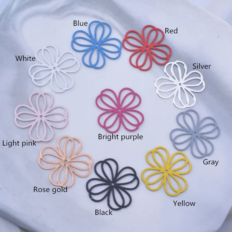 100 Stück AC6249 16mm Messing Blumen-Anhänger Verbinder DIY Schmuck Ohrring-Zubehör – Detail 3