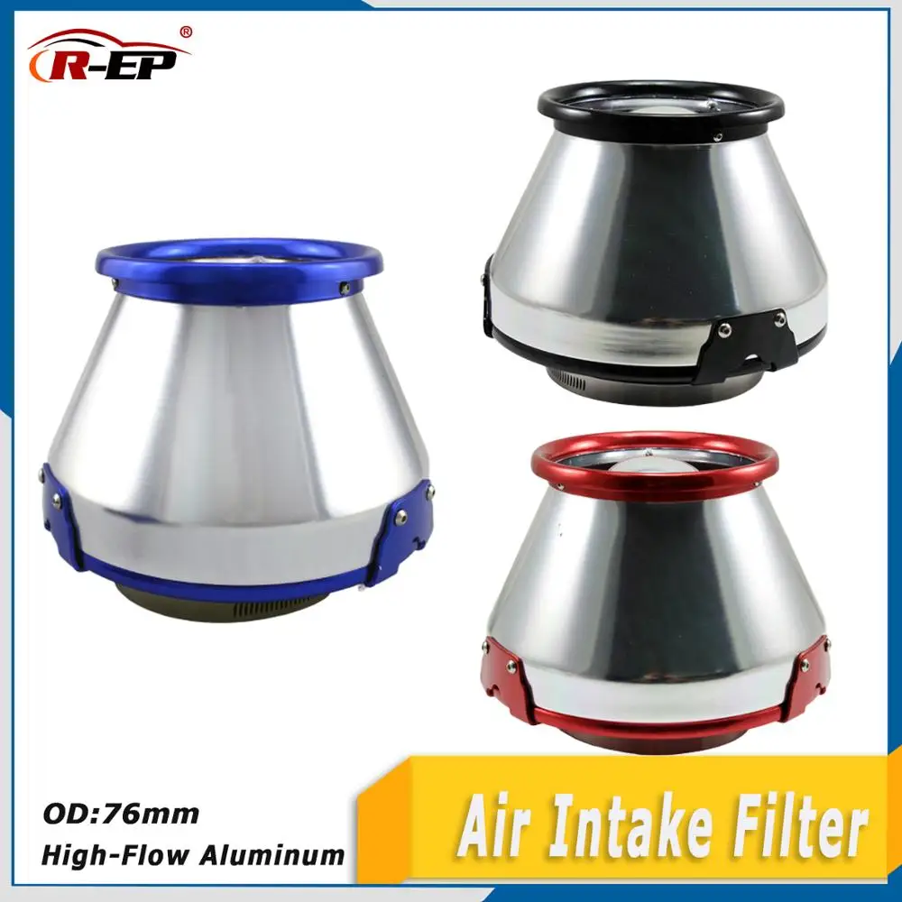 R-EP Universal Air intake Filters 76mm High Flow performance Cold Air Intake Filter For Racing car sport Motorcycle Reusable