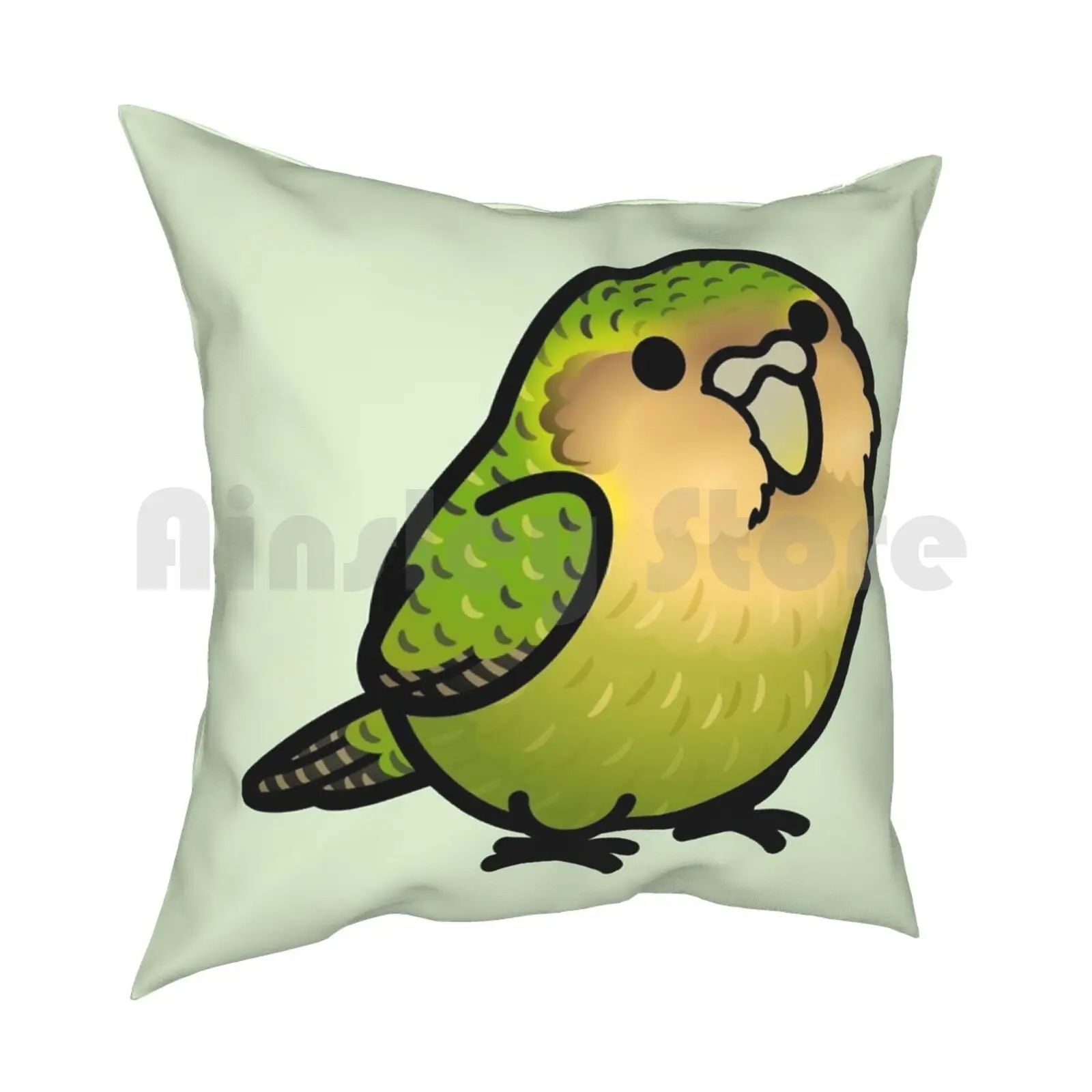 Chubby Kakapo Pillow Case Printed Home Soft DIY Pillow cover Birdhism Kakapo Green Bird Birds Cute Funny Fat Owl Parrot