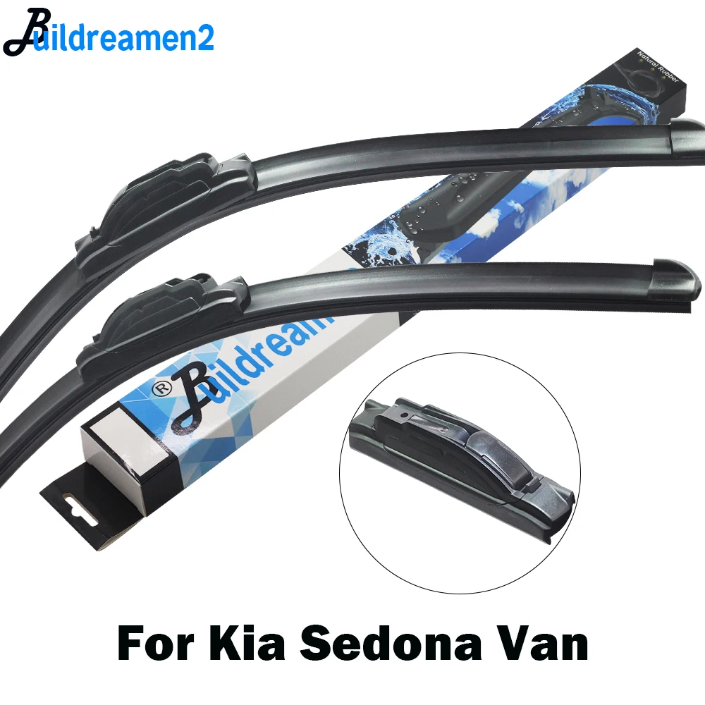 

Buildreamen2 2 Pieces Car Styling Wiper Blade Windscreen Rubber Wiper For Kia Sedona Van Fit Hook Arm 1999-2018