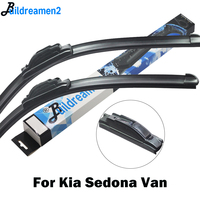 Buildreamen2 2 Pieces Car Styling Wiper Blade Windscreen Rubber Wiper For Kia Sedona Van Fit Hook Arm 1999-2018