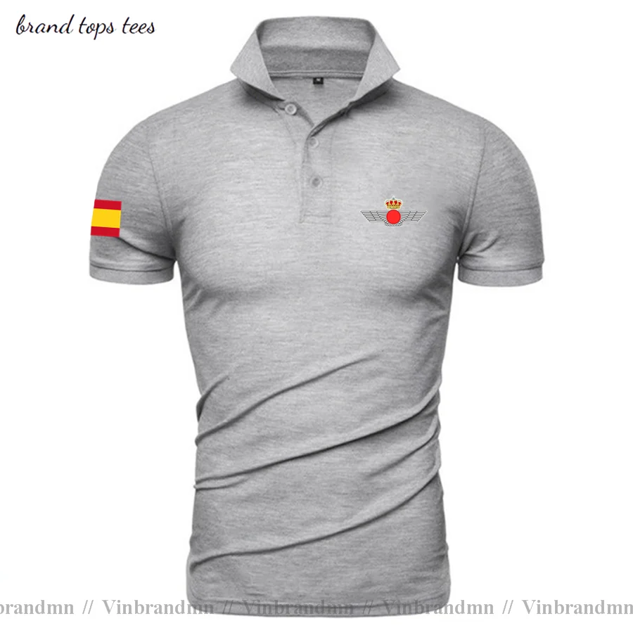 Armed Forces Kingdom of Spain Espana ESP Printed Polo Shirt men\'s Fashion country Cotton Spanish Military Air Solid Polo Shirts