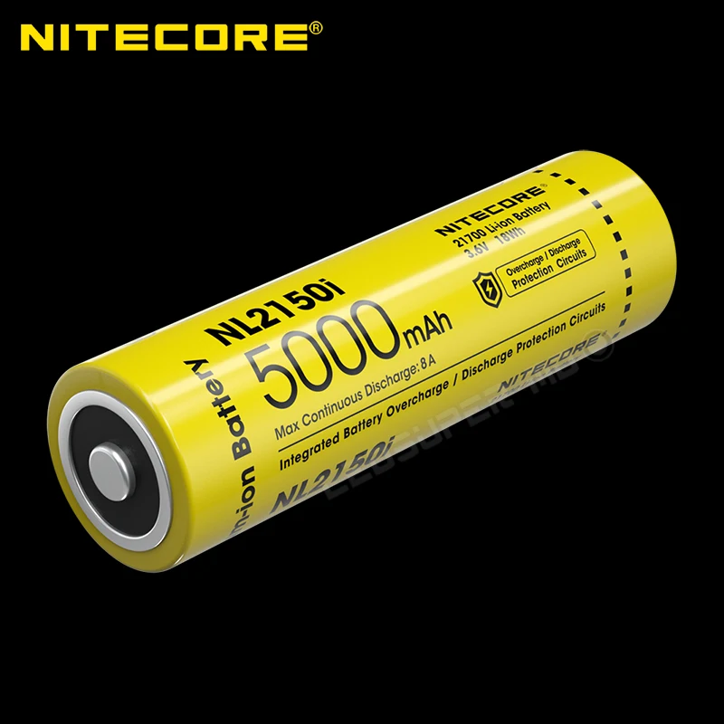 Max Continuous Discharge 8A NITECORE NL2150i 21700 Rechargeable Li-ion Battery 5000mAh