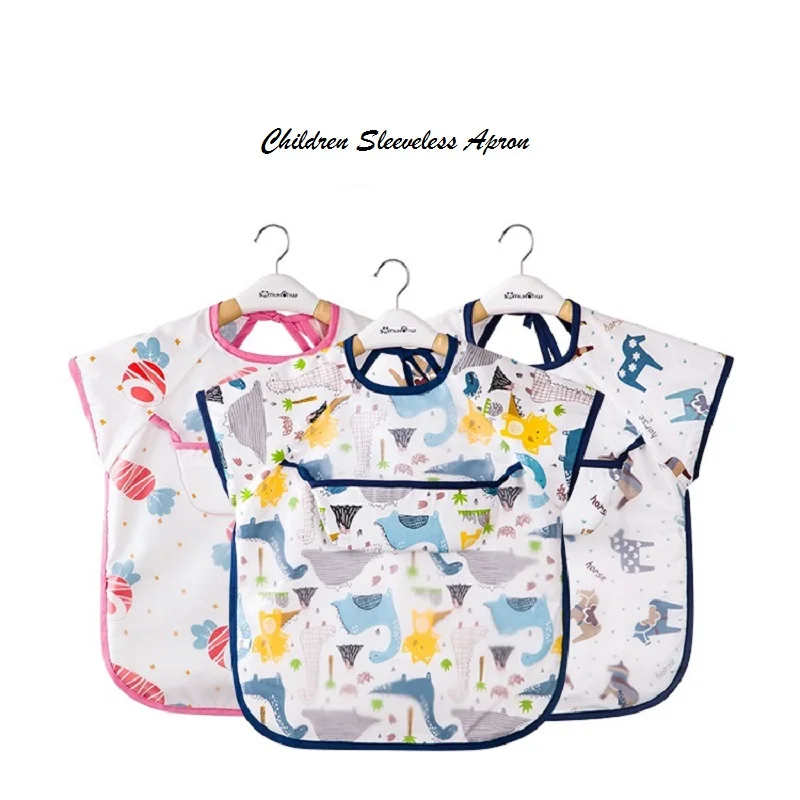 

Baby Stuff Children Blouse Sleeveless Waterproof Washable Apron Clothing Cotton Anti-dirt Bib Baberos Bebe Impermeables Babero