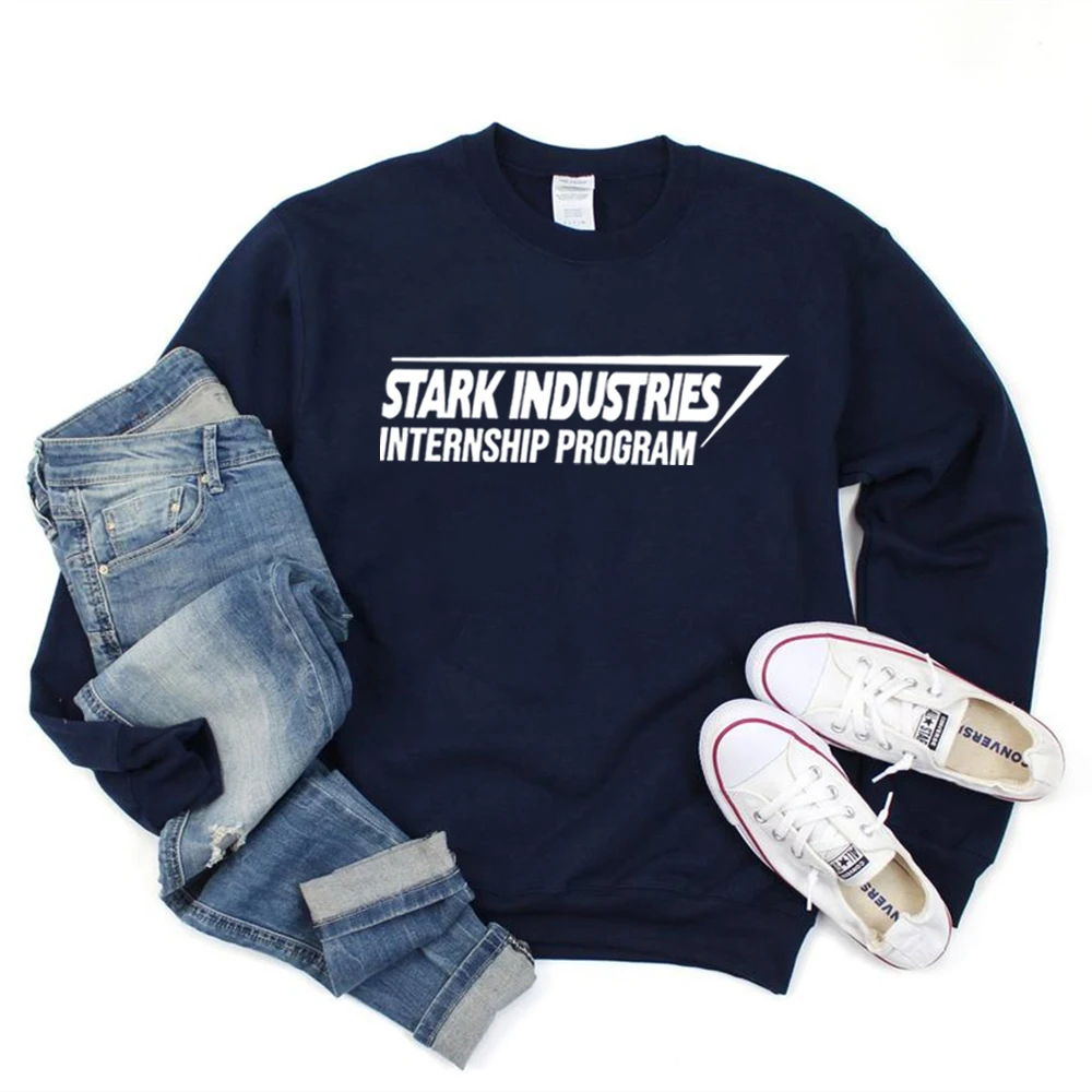 Stark Industries Internship Program Sweatshirt Stark Shirt Industries Pullover Superhero Unisex Graphic Crewneck Sweatshirt