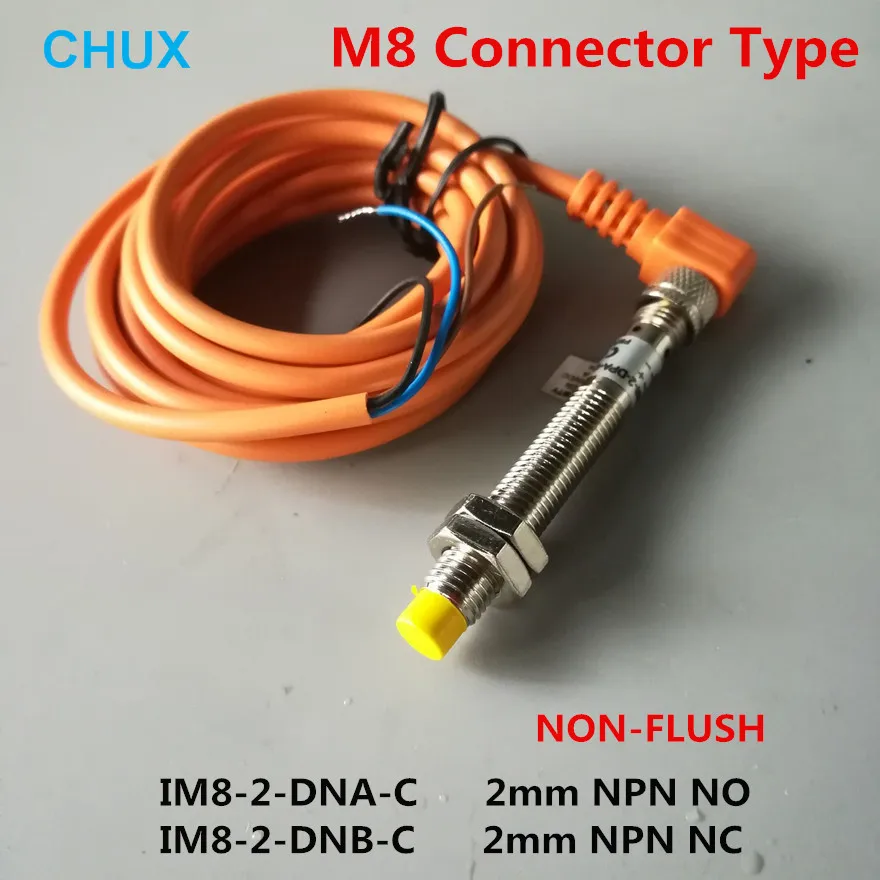 CHUX NPN Proximity Sensor With Bend Cable Connector Inductance DC6-36V Cylindrical LJ8A3 Series Metal Approach Switch