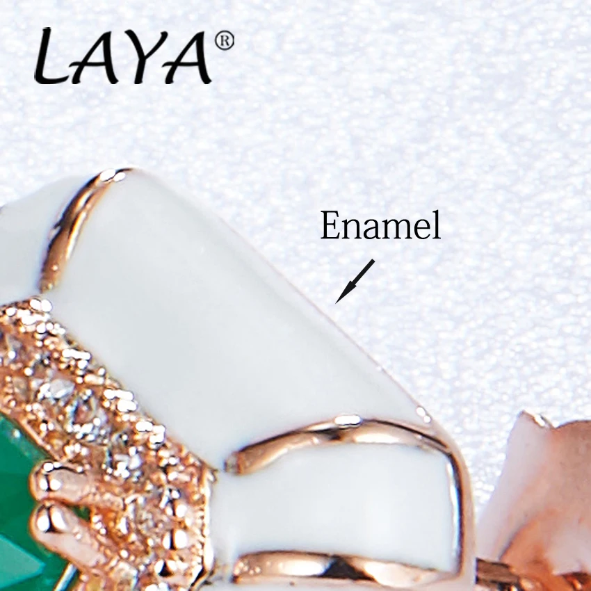 925 Sterling Silver Fashion  High Quality Zircon Created Crystal Glass White Enamel Stud Earrings  For Women's Wedding Jewelry