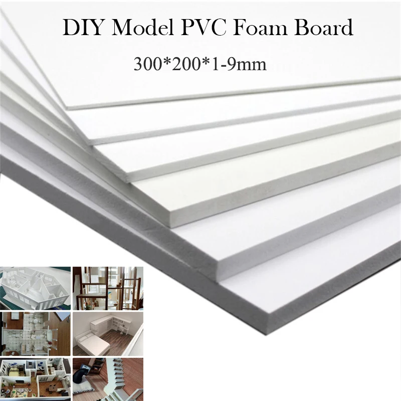 10pcs 300x200mm 1-9mm Thickness DIY Foam Board Model PVC Foam Sheet Board White Color Foamboadrd Model Plate