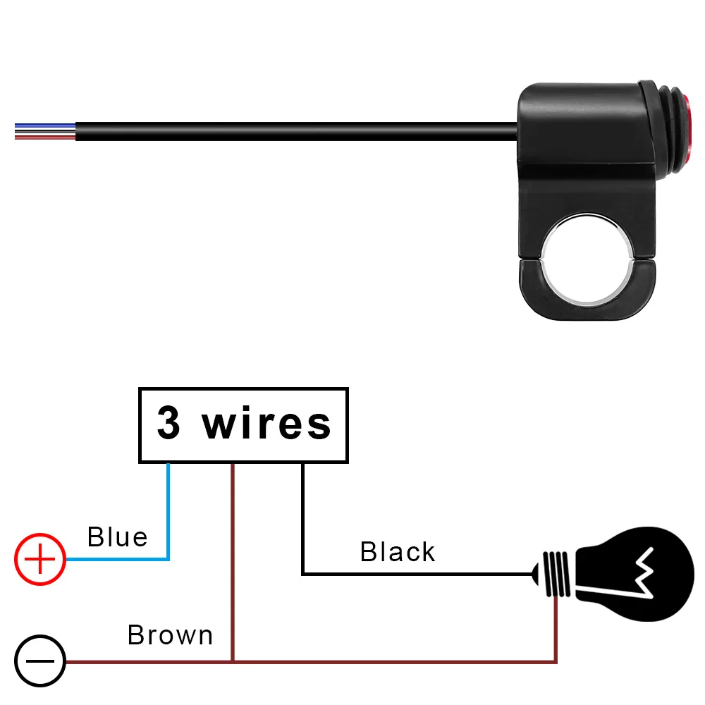 Motorcycle Handlebar Light Switch Headlight 12V Waterproof On/Off Switch