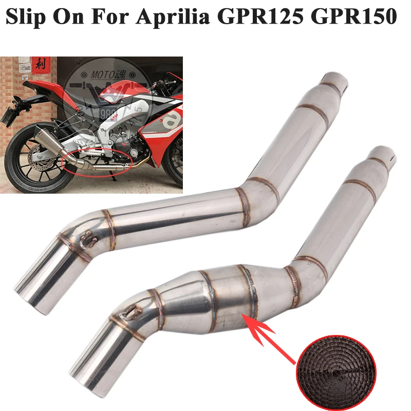 

Slip On For Aprilia GPR125 GPR150 Motorcycle Exhaust Escape Modified Middle Connection Link Pipe Catalyst Tube Without Muffler