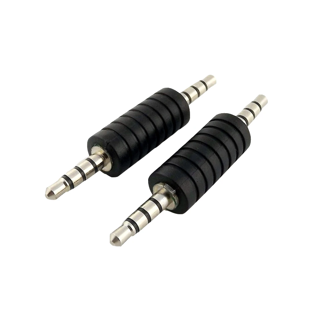 

20pcs 3.5mm Male to 3.5mm Male 4 Pole TRRS Stereo Audio Headphone Male to Male Adapter Nickel Plated Converter Black