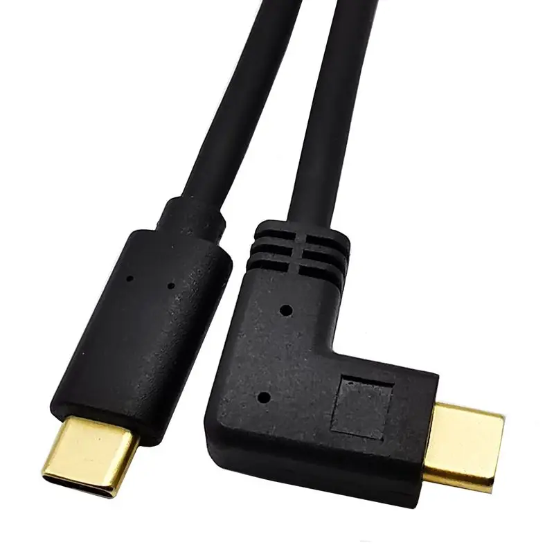 Кабель USB Type-C с разъемом под правую руку, 90 А, кабель для Samsung S10, Xiaomi, быстрая зарядка PD, шнур зарядного устройства, кабель типа C