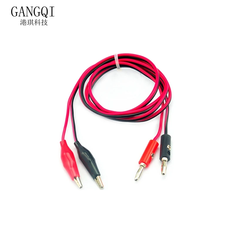 Cable de prueba de cocodrilo rojo y negro, Clip de plomo a enchufe Banana para prueba de multímetro, 1 piezas, 1 metro, venta al por mayor