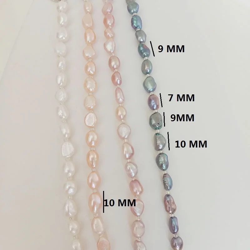 100% nature freshwater pearl bracelet with crystal beads,pearl size 7-9 mm long  ,white ,pink,purple,black color