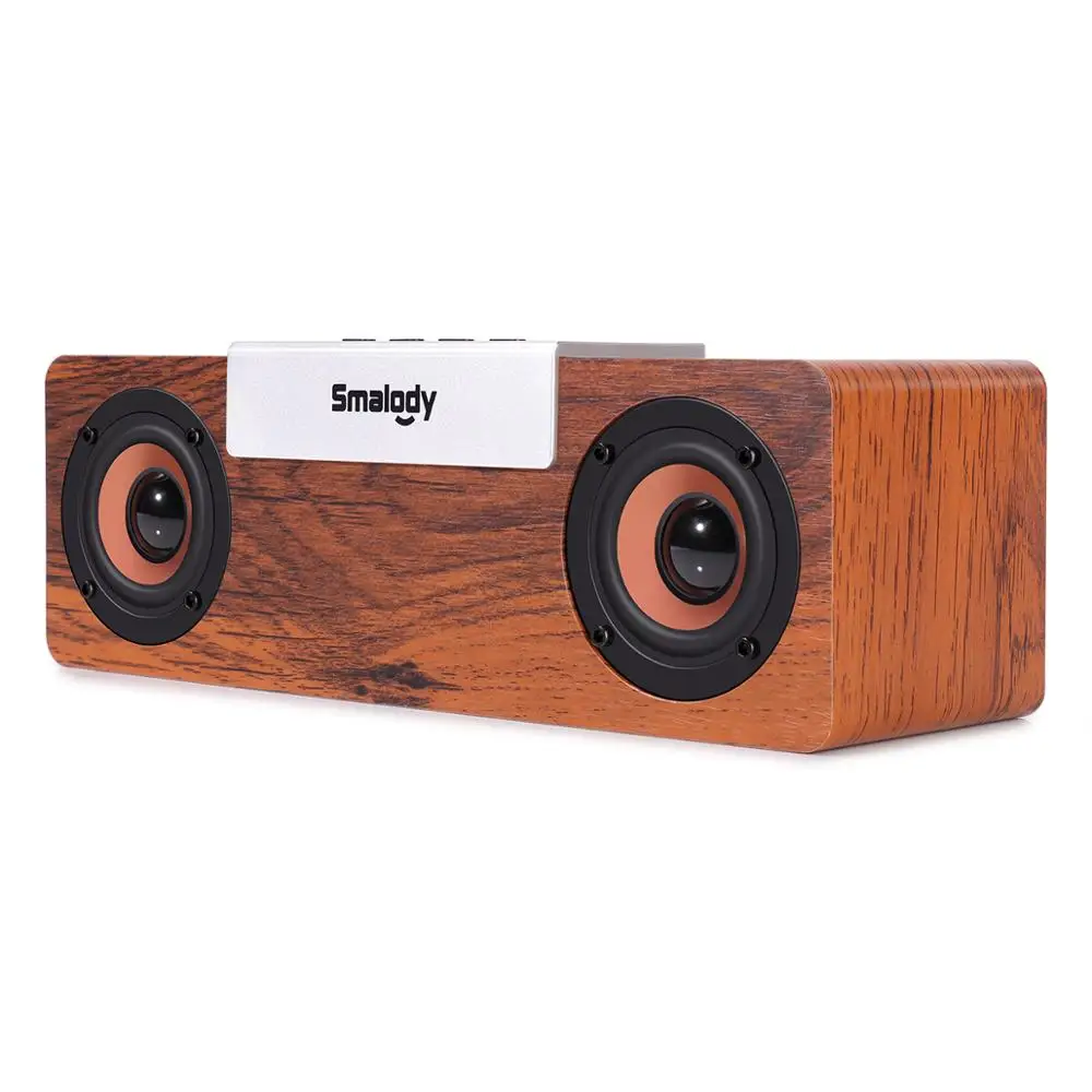 TWS Wireless Wooden Bluetooth-compatible Speaker Desktop Speaker Support TF Card AUX Handsfree Audio for Bookshelf Phone Home PC