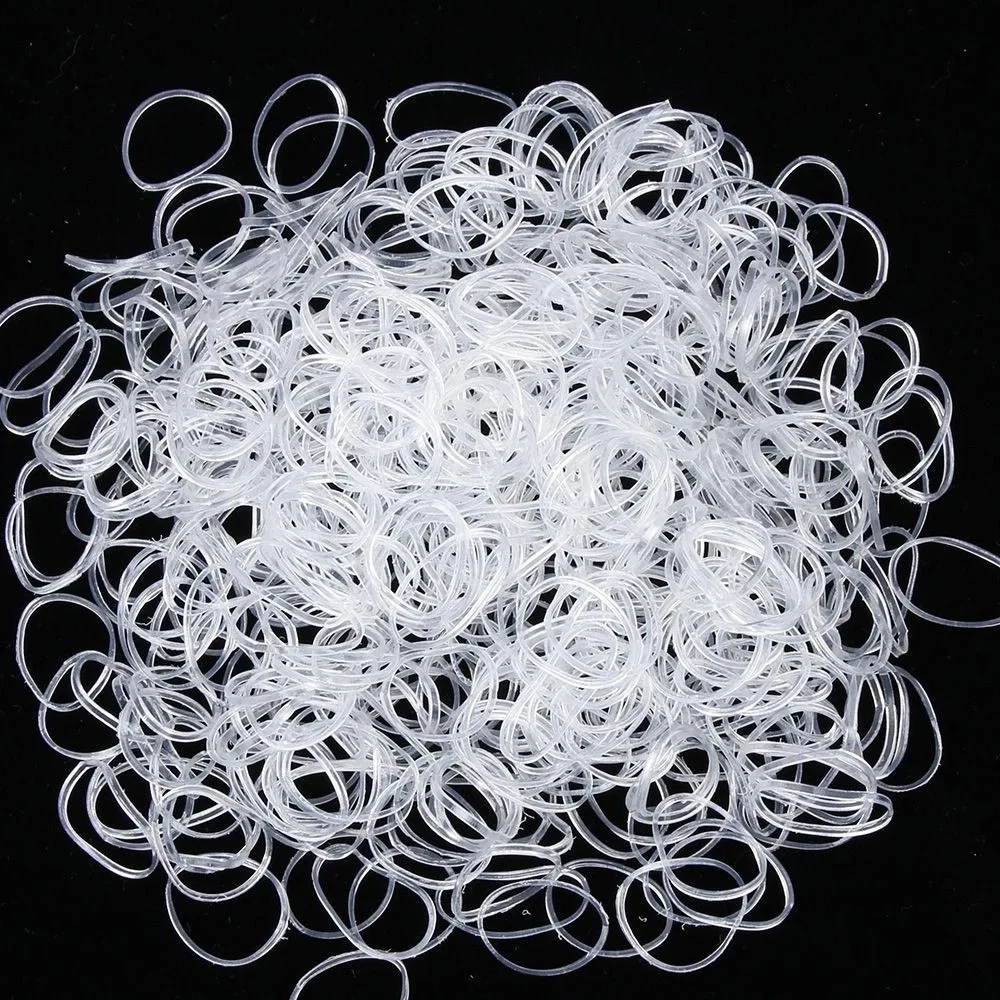 1000 Pcs/Lot Small Transparent Clear Rubber Bands Black Holder Hair Ties Gum Elastic Hair Band For Girls Women Accessories