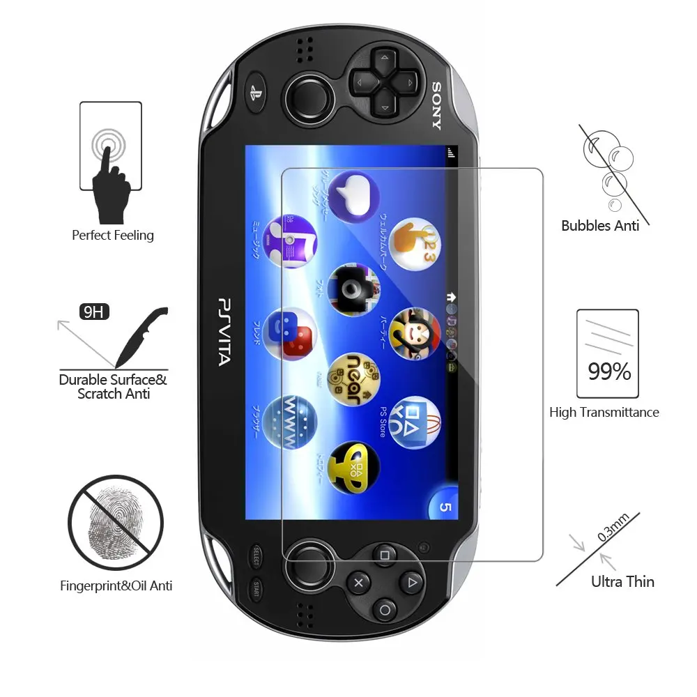 

Tempered Glass for Sony PS Vita 2000 PSV2000 / PS Vita 1000 PSV1000 Screen Protector Hard 9H