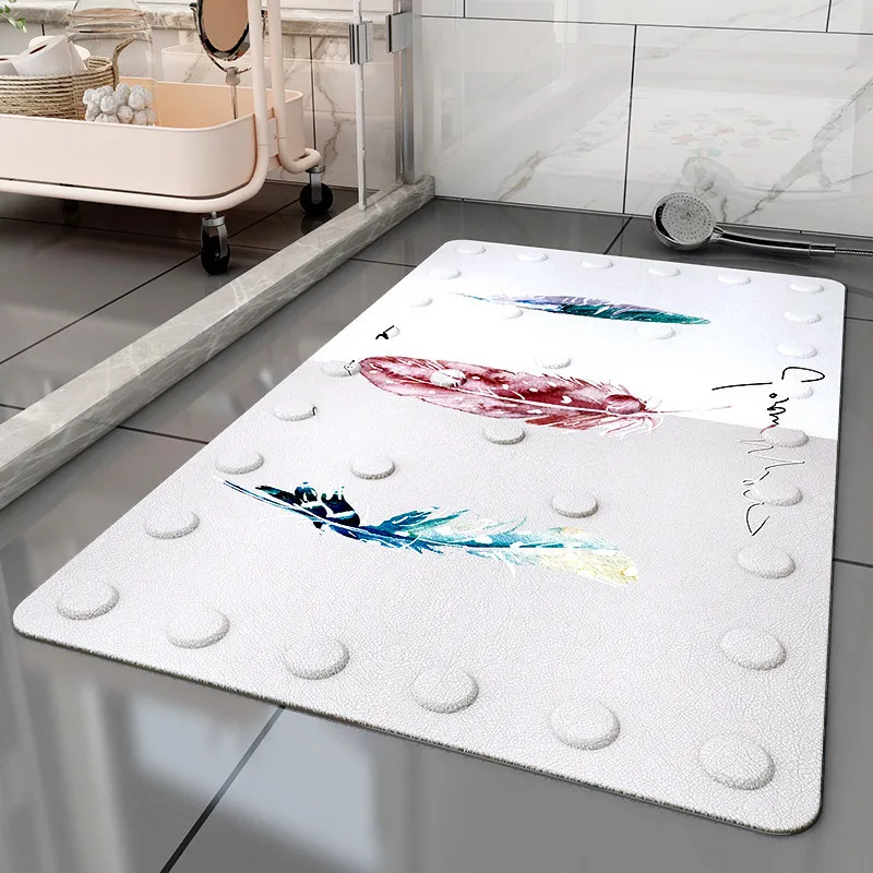 

3D Printed Home Non-slip Bathroom Mat Foam Rug Shower Carpet Absorbent Toilet Floor Mat Entrance Doormat Living Room Kitchen Rug