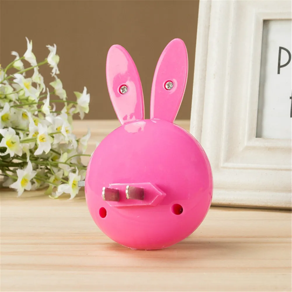 Novelty Night Light Star Moon Rabbit Cartoon LED Lamp Pulg-in Socket Wall Lamp for Baby Children\'s Bedroom Sleeping Nightlight