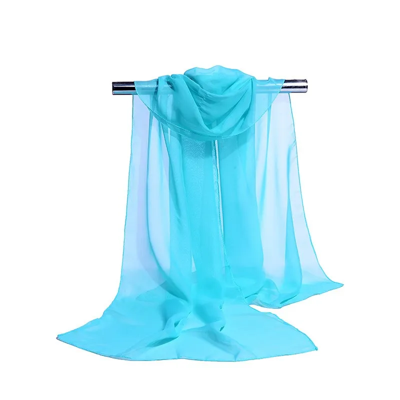 160*50cm jednolity kolor sprzedaż imitacja jedwabiu szyfon w paski szalik dzika moda szal krem ​​do opalania drukuj kwiatowy szalik szaliki