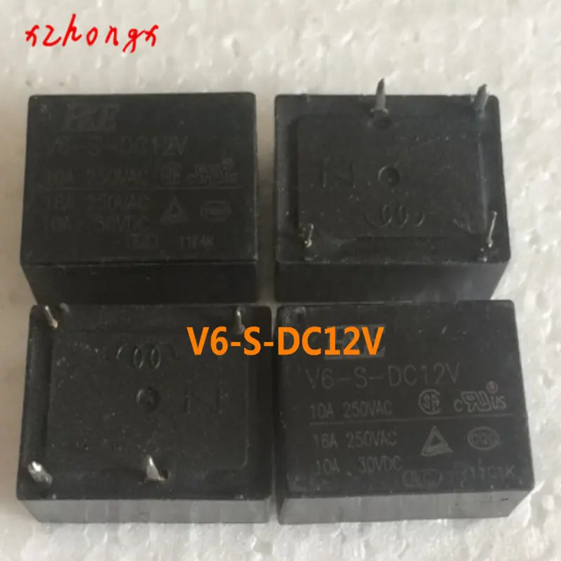 HKE V6-S-DC5V V6-S-DC12V V6-S-DC24V 4PINS 10A 5VDC 12VDC 24VDC Power Relay