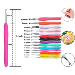 1 Piece Crochet Needle Hook 18 Sizes 1.0mm-10.0mm Soft Grips Crochet Needles Yarn Weave Knitting Needles Hook for Any Yarns