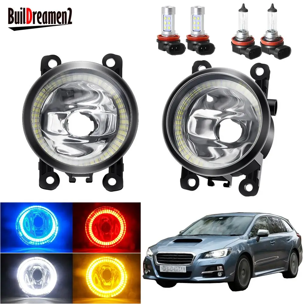 Angel Eye Fog Light Assembly For Subaru Levorg 2014-2019 Car Front Bumper Fog Light Halo Ring Daytime Running Lamp H11 20W 12V