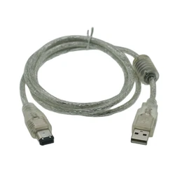 1PCS Firewire IEEE 1394 6 Pin Male To USB 2.0 Male Adaptor Convertor Cable Cord 1.5M 5FT 150CM