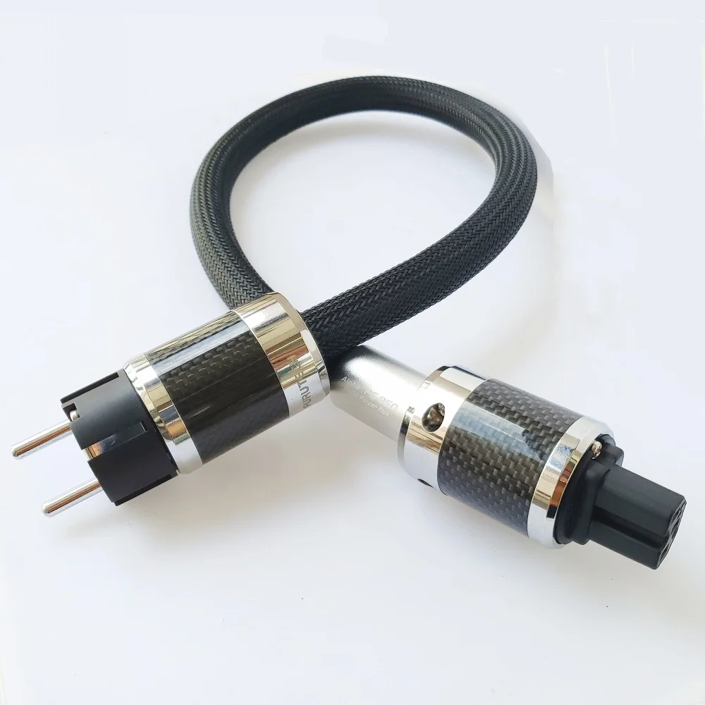 HiFi Schuko Furutech Alpha PS-950 top Rhodium carbon fiber fever EU AC power cable FI-E50  FI-50 (R) plug