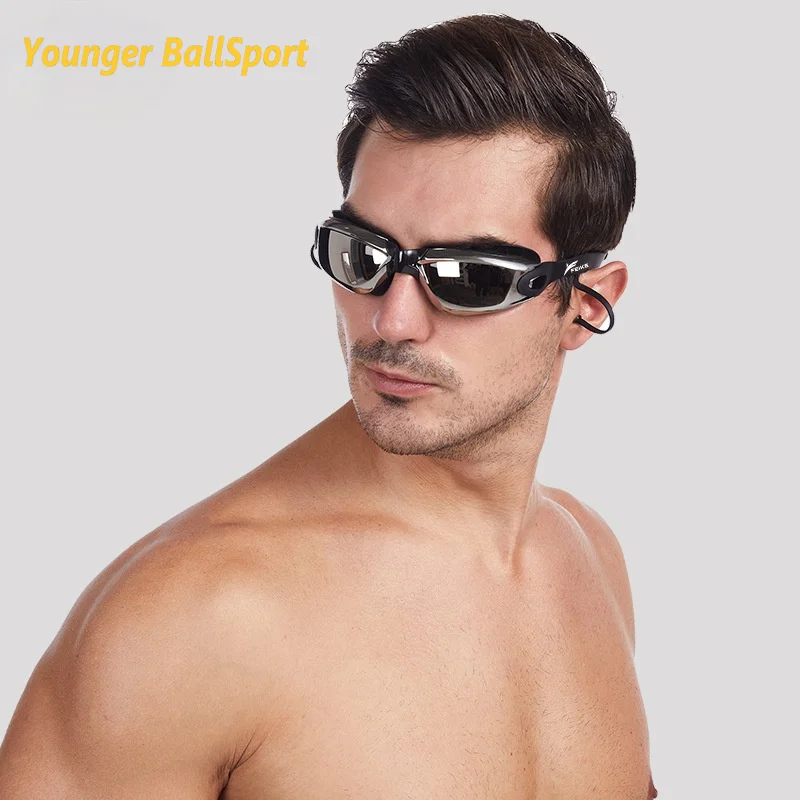 Lunettes de natation pour hommes et femmes, avec oreilles, en Silicone, UV, pour adultes