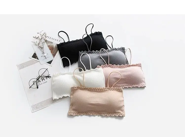 Damen Baumwoll-BH, weiblicher Tube-Top-BH, Damen-Hosenträger-Unterwäsche, schönes Tank-Top, nahtloser Komfort-BH, Sport-BH, Spitzen-Tops – Detail 6