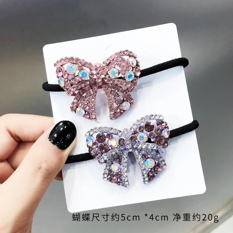 Female Head Rope Rubber Band Headdress Ins Rhinestone Butterfly Hair Rope Mori Female Small Fresh Hair Ring Hair Accessories