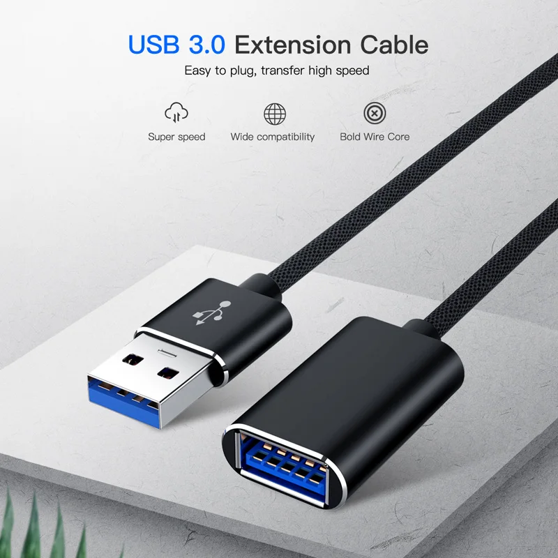 3.0 USB Extension Cable Male to Female Extender Cable Fast Speed USB3.0 Kable Extended for Laptop PC USB Extension 3m 2m 1m Cord