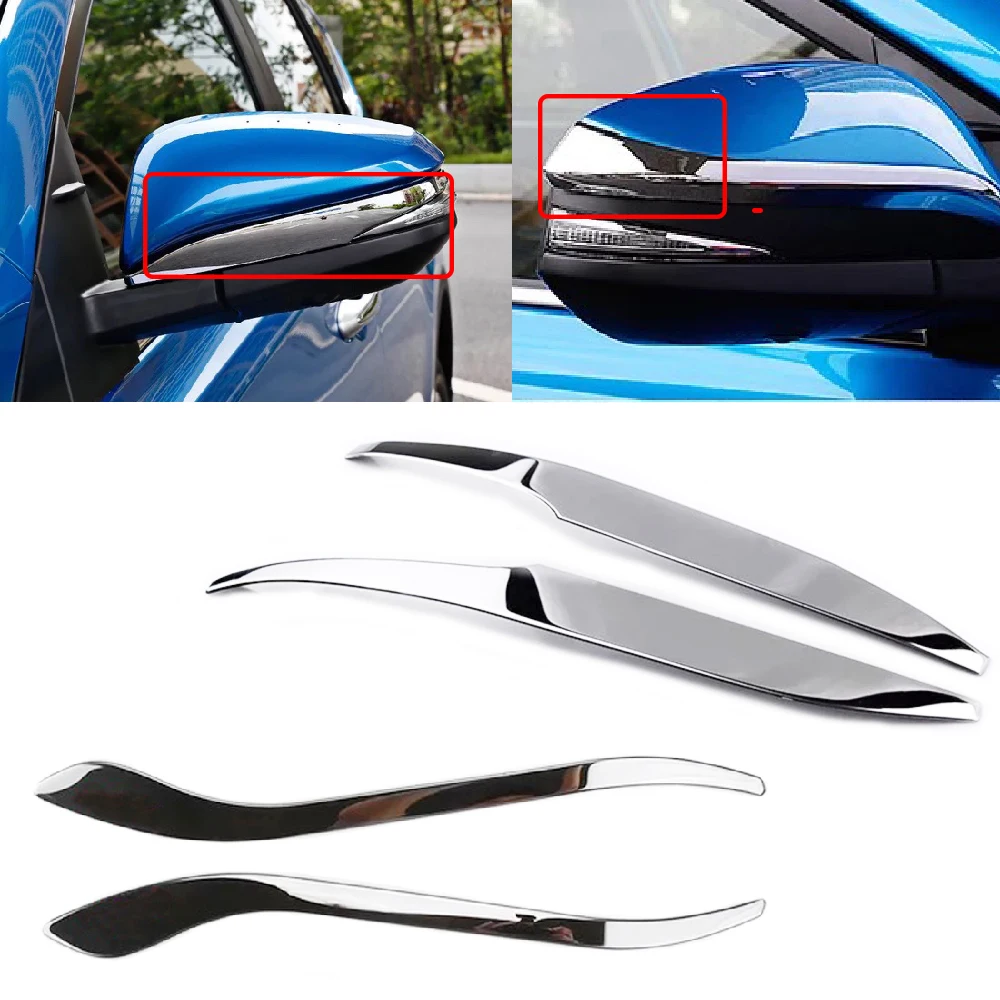 

JEAZEA 2X ABS Chrome Accessories Rearview Side Mirror Cover Trim Garnish Car Styling Fit For Toyota RAV4 2014 2015 2016-2019