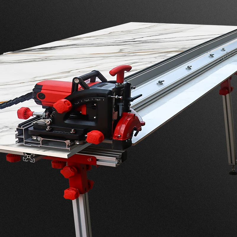 Large Slab Electric Tile Cutter 45 Degree Chamfer Portable Track Dust-free Granite Stone Miter Vertical Tile Cut Machine