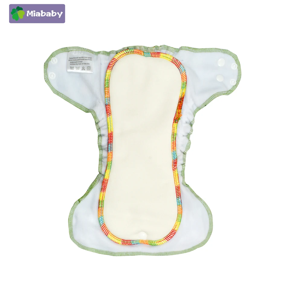 Pañales para recién nacidos de algodón de bambú Miababy, pañal de tela pequeño AIO, impermeable, ajuste PUL, 3-5KG, bebé