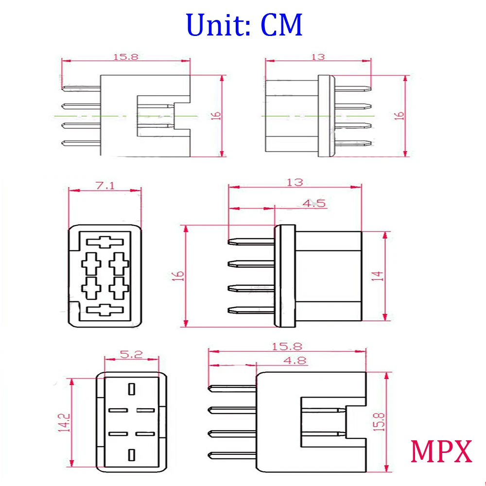 1/2/5Pair 6Pin MPX Connector Plug 40Amp MPX Male Plug Female Jack RC Aeromodelling Field Accessory For RC Model Tool Part