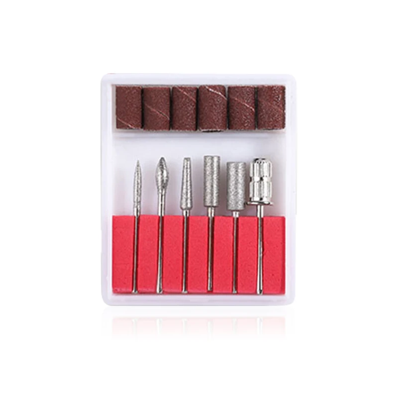 1set Electric Nail Drill Bits For Machine Milling Cutter Sandpaper Pedicure Manicure Cleaning Sander Accessories