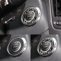 Car Styling Interior Engine Start Stop Button Panel Ring Cover Trim Stickers For Infiniti Q50 Q60 Carbon Fiber Auto Accessories