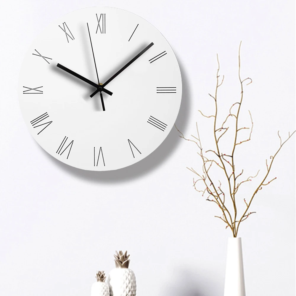 Wall clock Nordic Style Fashion Simple Silent Wall Clocks for Home Decor Pure White Type Wall Clock Quartz Modern Design Timer